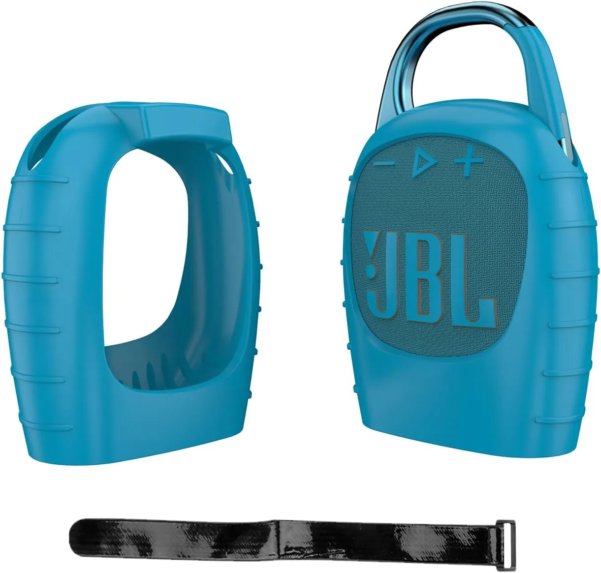 Silicone Cover Case for JBL Clip 5 Portable Mini Bluetooth Speaker,for JBL Clip 5 Travel Carrying Skin Sleeve Sheell Bag Accessories w/Tie Tape(Blue)