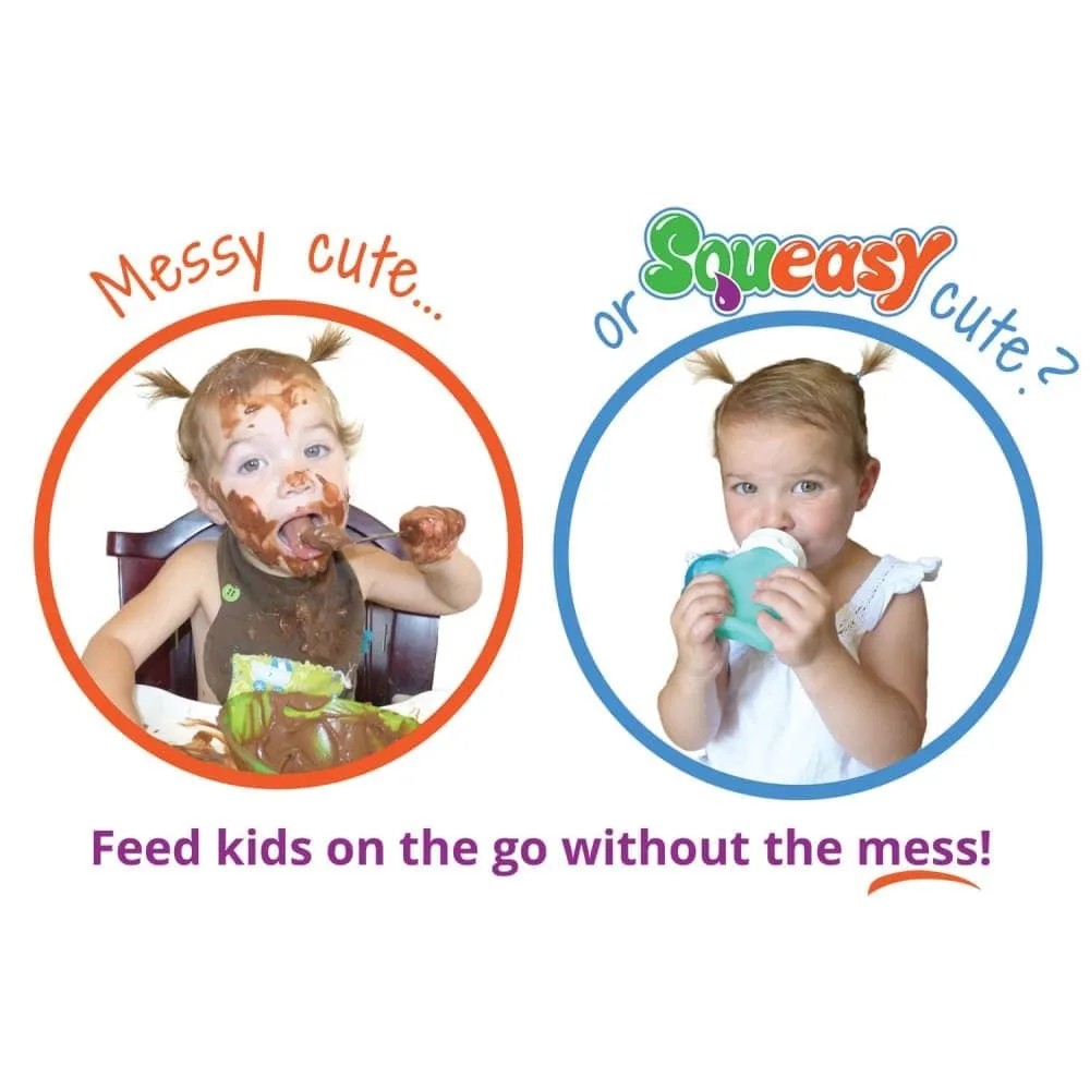 Silicone Squeasy Snacker Yoghurt & Drink Pouch – Small 105ml - Aqua