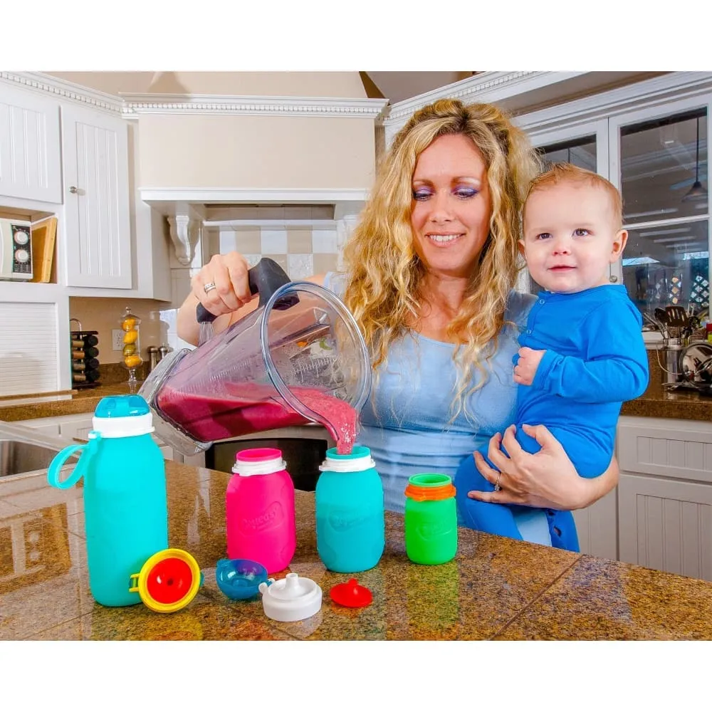 Silicone Squeasy Snacker Yoghurt & Drink Pouch – Small 105ml - Aqua
