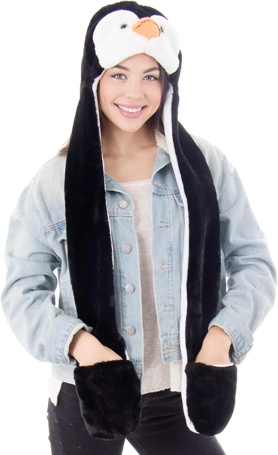 Simplicity 3-in-1 Multi-Functional Animal Hat, Scarf, & Mitten Combo