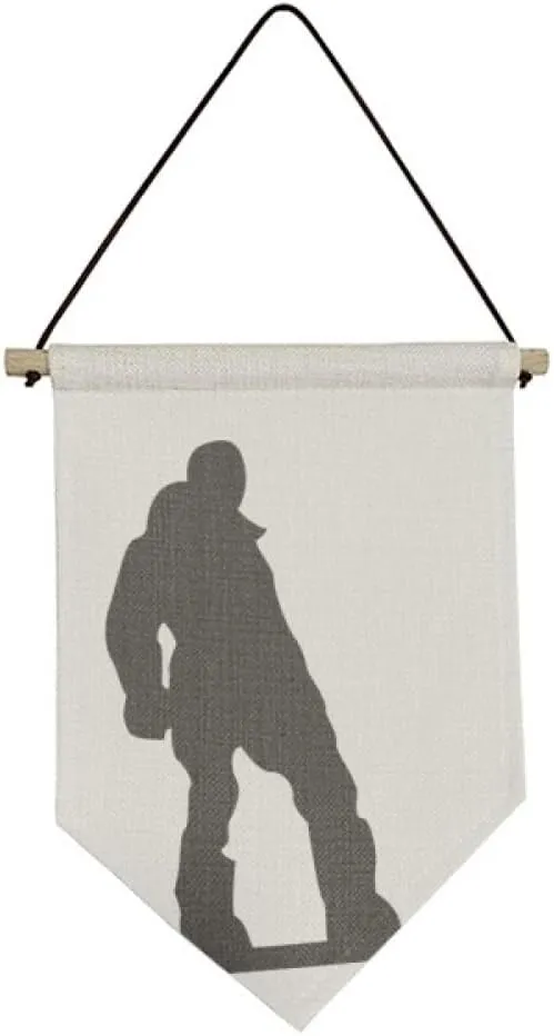 Skateboarding Sport Black Outline Pattern Canvas Flag Hanging Wall Art Decor Banner
