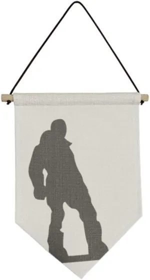 Skateboarding Sport Black Outline Pattern Canvas Flag Hanging Wall Art Decor Banner