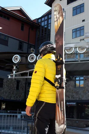 Ski Tote Ski Carrier Backpack Sling for Hands Free Ski Hiking Backcountry Lightweight Ski Backpack Compact Shoulder Strap for Carrying Skis and Poles Easily Transport Gear Adjustable for Adults and Kids