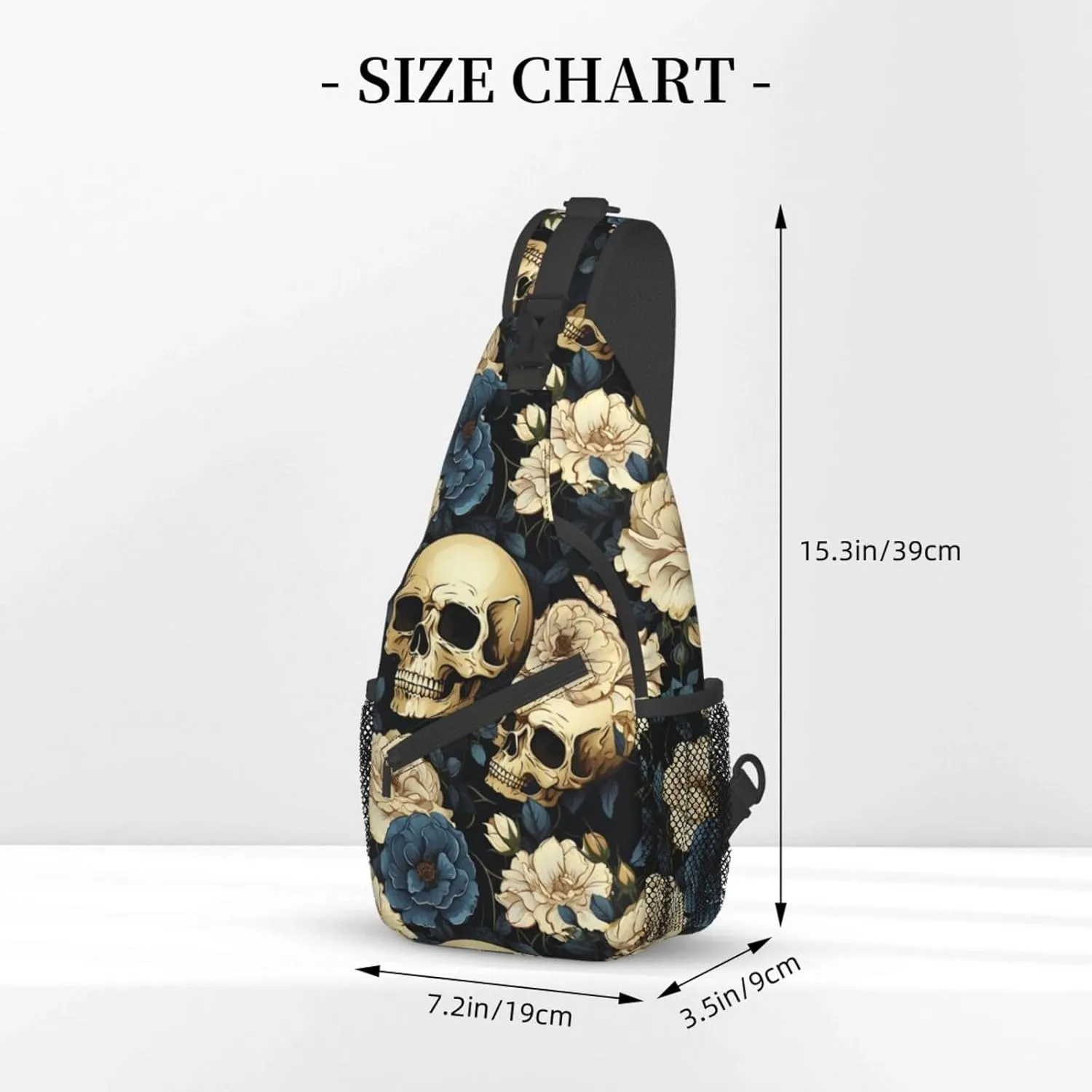 Skull Sling Backpack Chest Bag Crossbody Shoulder Bag Gym Cycling Travel Hiking Daypack For Men Women