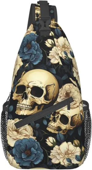 Skull Sling Backpack Chest Bag Crossbody Shoulder Bag Gym Cycling Travel Hiking Daypack For Men Women