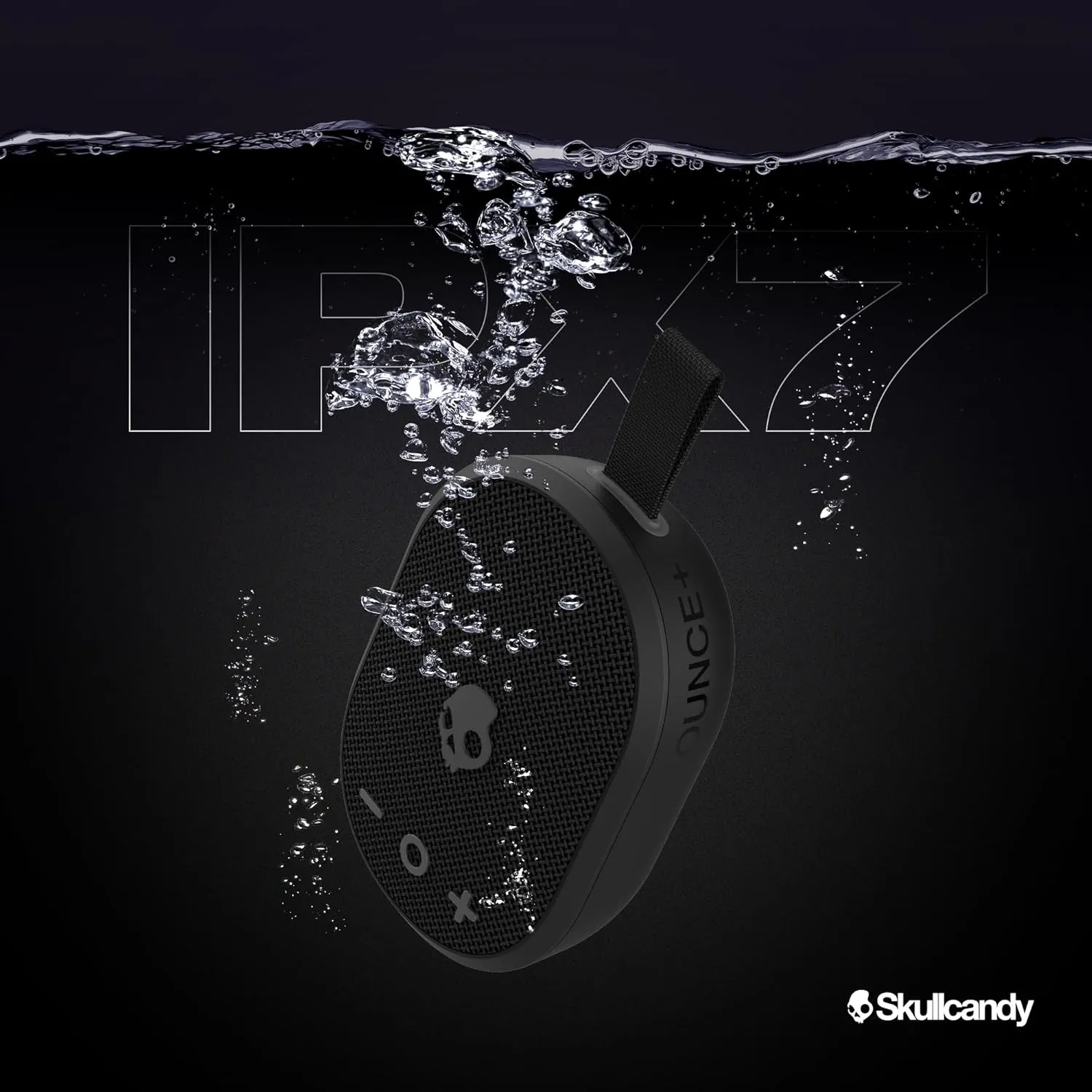 Skullcandy Ounce  Wireless Bluetooth Speaker - IPX7 Waterproof Mini Portable Speaker with 16 Hour Battery, True Wireless Stereo, and Ballistic Nylon Carry Strap