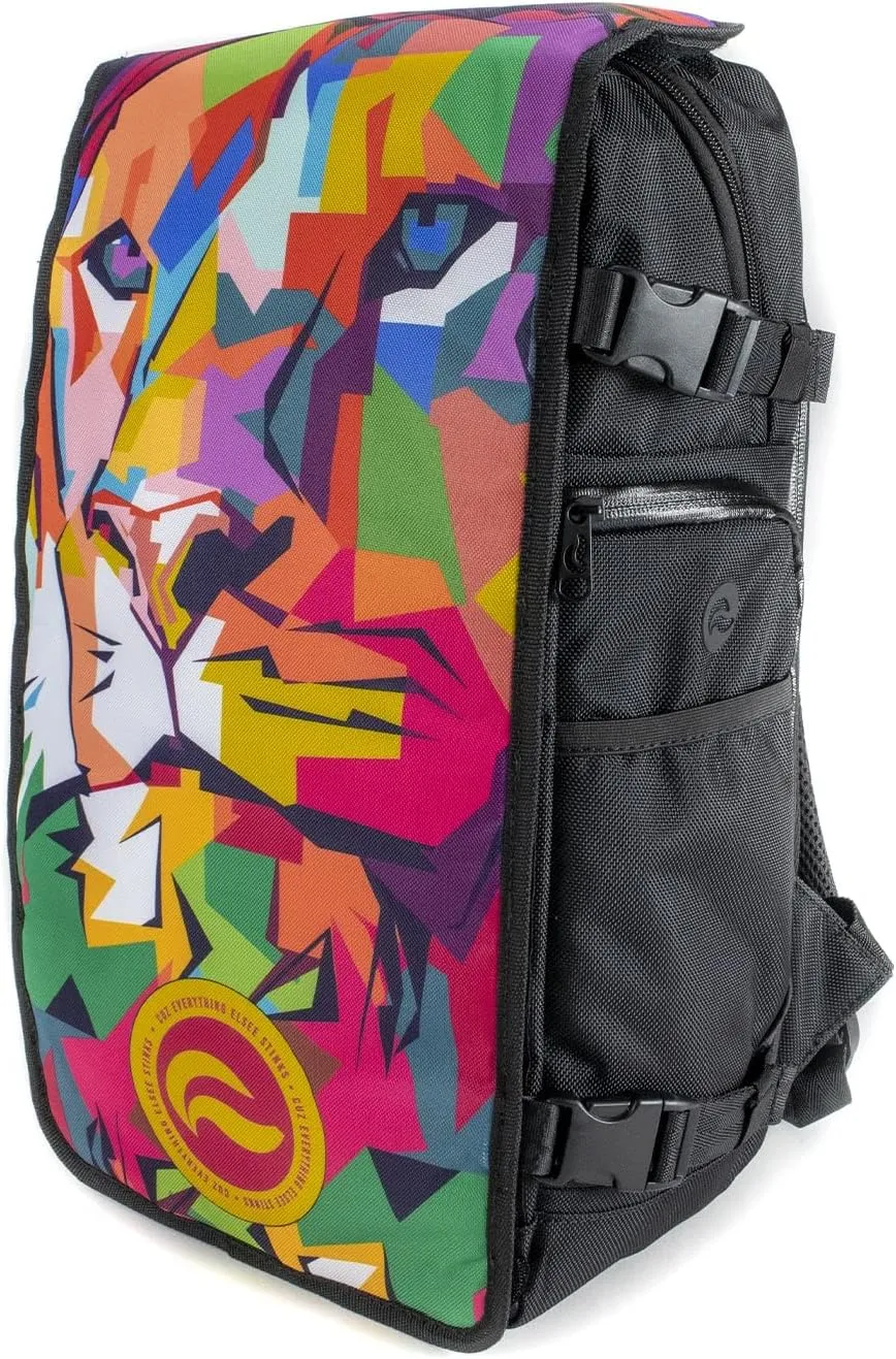 Skunk FaceOff Customizable Smell-proof Fashion Backpack (Lion Pop Art, Large)