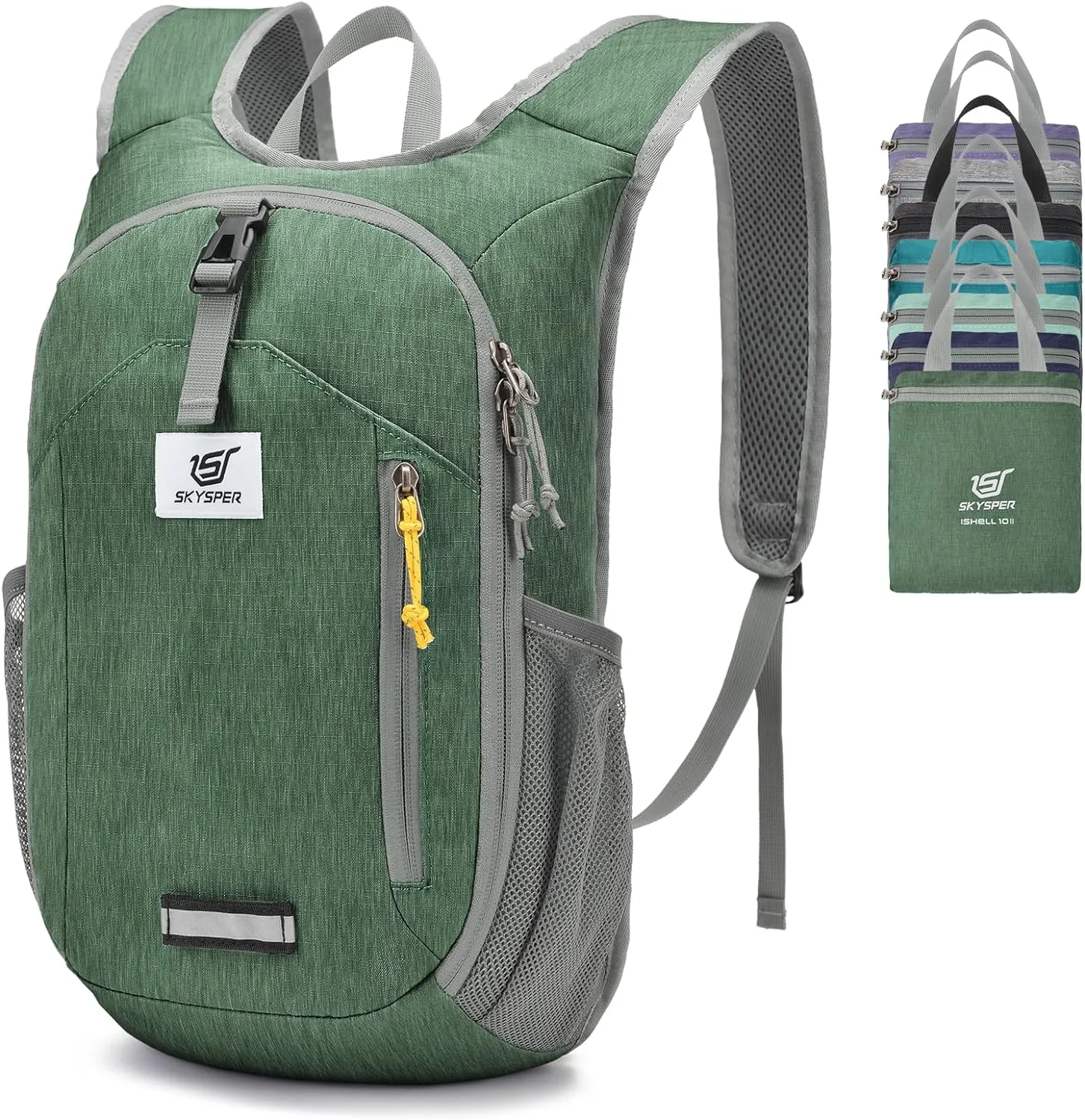 SKYSPER 10L Hiking Backpack Small Hiking Daypack Packable Lightweight Travel Day Pack for Women Men(Green)