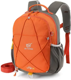 SKYSPER Toddler Backpack with Leash for Boys Girls Kids Travel Backpack Preschool Kindergarten Backpack for Outdoor Day Trips(Orange)