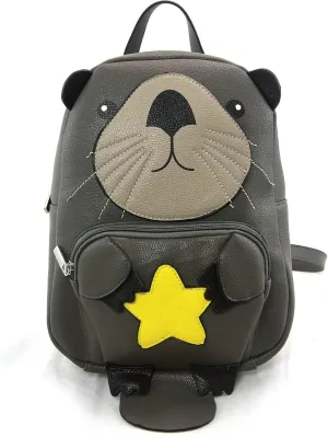 Sleepyville Critters: Mini Otter Backpack In Vinyl Material