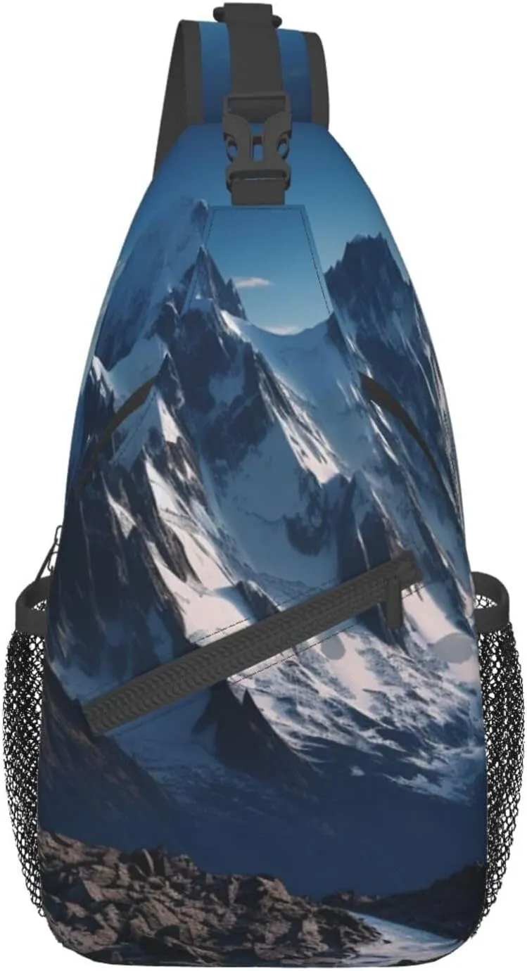 Sling Bag for Women Men Melting Snow Mountain Cross Chest Bag Diagonally Casual Fashion Travel Hiking Daypack
