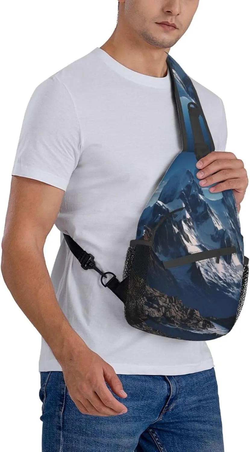 Sling Bag for Women Men Melting Snow Mountain Cross Chest Bag Diagonally Casual Fashion Travel Hiking Daypack