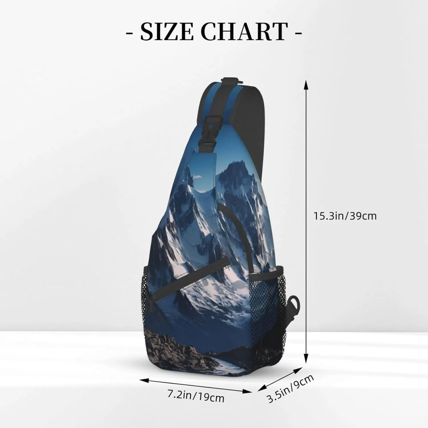 Sling Bag for Women Men Melting Snow Mountain Cross Chest Bag Diagonally Casual Fashion Travel Hiking Daypack