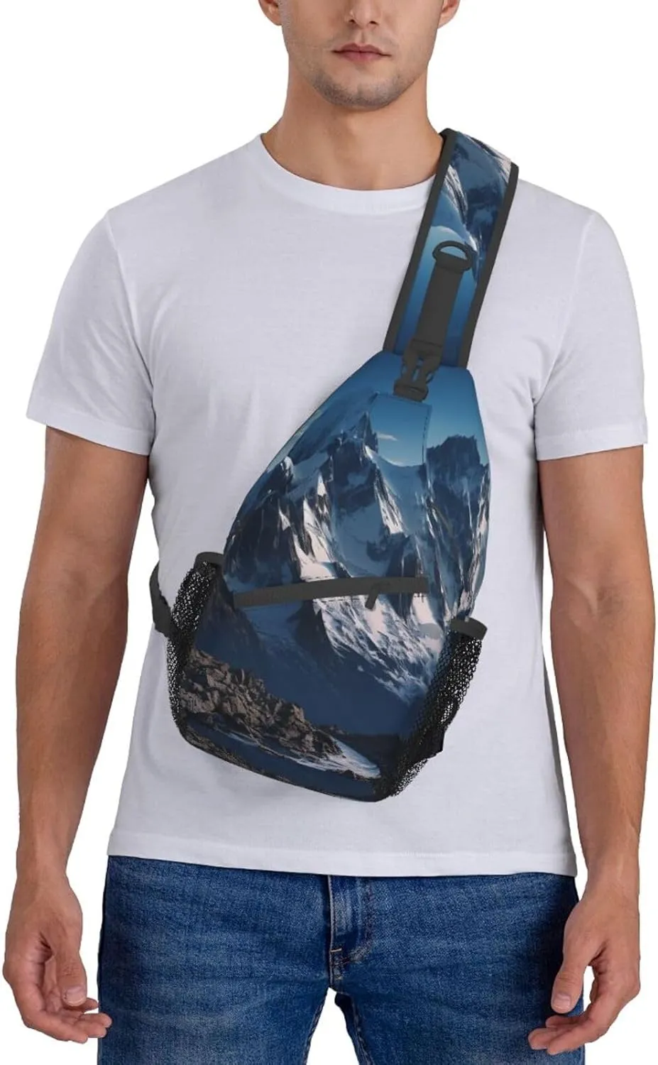 Sling Bag for Women Men Melting Snow Mountain Cross Chest Bag Diagonally Casual Fashion Travel Hiking Daypack