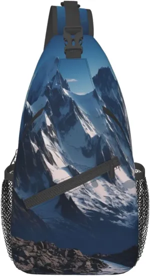 Sling Bag for Women Men Melting Snow Mountain Cross Chest Bag Diagonally Casual Fashion Travel Hiking Daypack