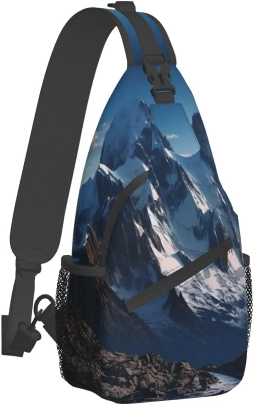 Sling Bag for Women Men Melting Snow Mountain Cross Chest Bag Diagonally Casual Fashion Travel Hiking Daypack