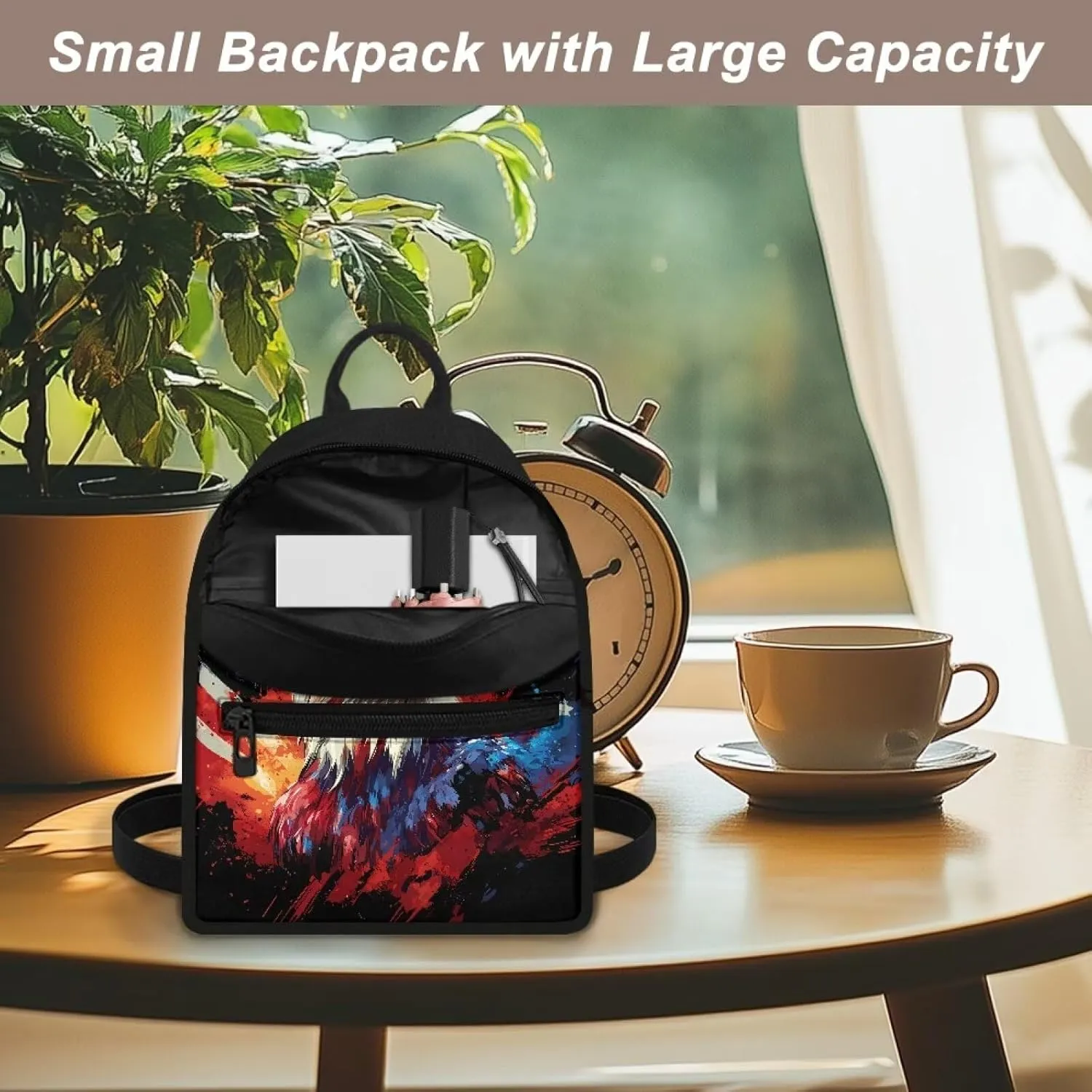 Small Backpack Purse for Women American Flag Eagle Print Cute Mini Backpack Purse Aesthetic Small Casual Rucksack Fashion Independence Day Decoration Gifts for Womens Lady