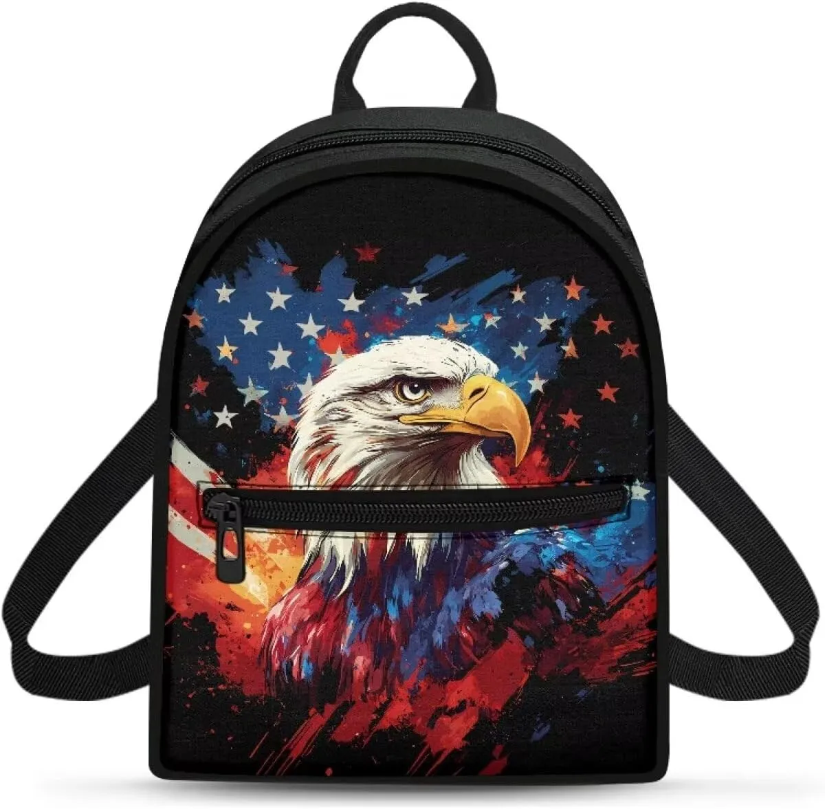 Small Backpack Purse for Women American Flag Eagle Print Cute Mini Backpack Purse Aesthetic Small Casual Rucksack Fashion Independence Day Decoration Gifts for Womens Lady