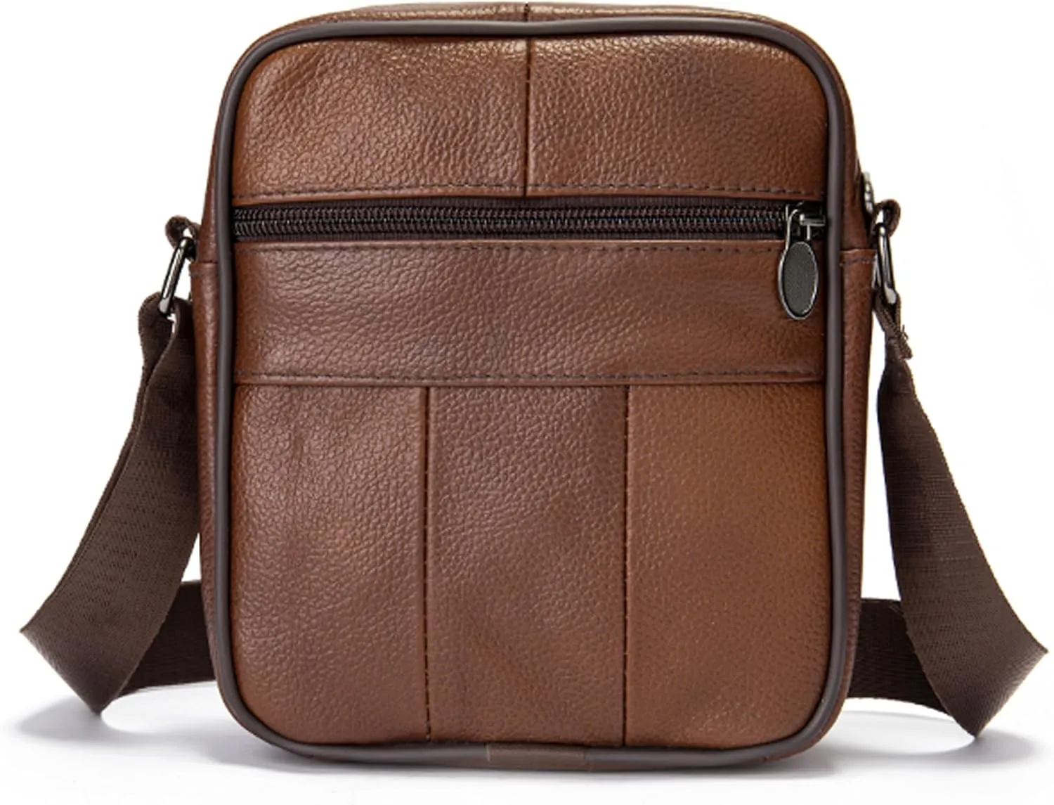 Small Shoulder Bag Leather for Men Crossbody Phone Bag Waterproof Messenger Bag Zipper Cross Body Sling Holster Handbag