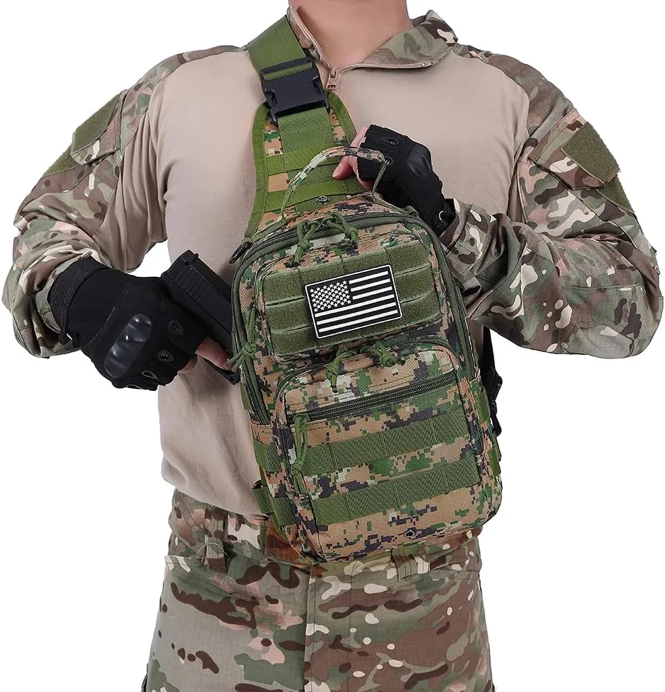 Small Tactical Military Backpack Sling Crossbody Holster Bag For Men CCW Sling Bag 10L