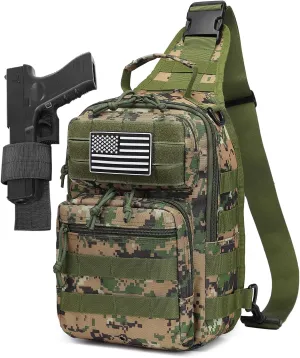 Small Tactical Military Backpack Sling Crossbody Holster Bag For Men CCW Sling Bag 10L