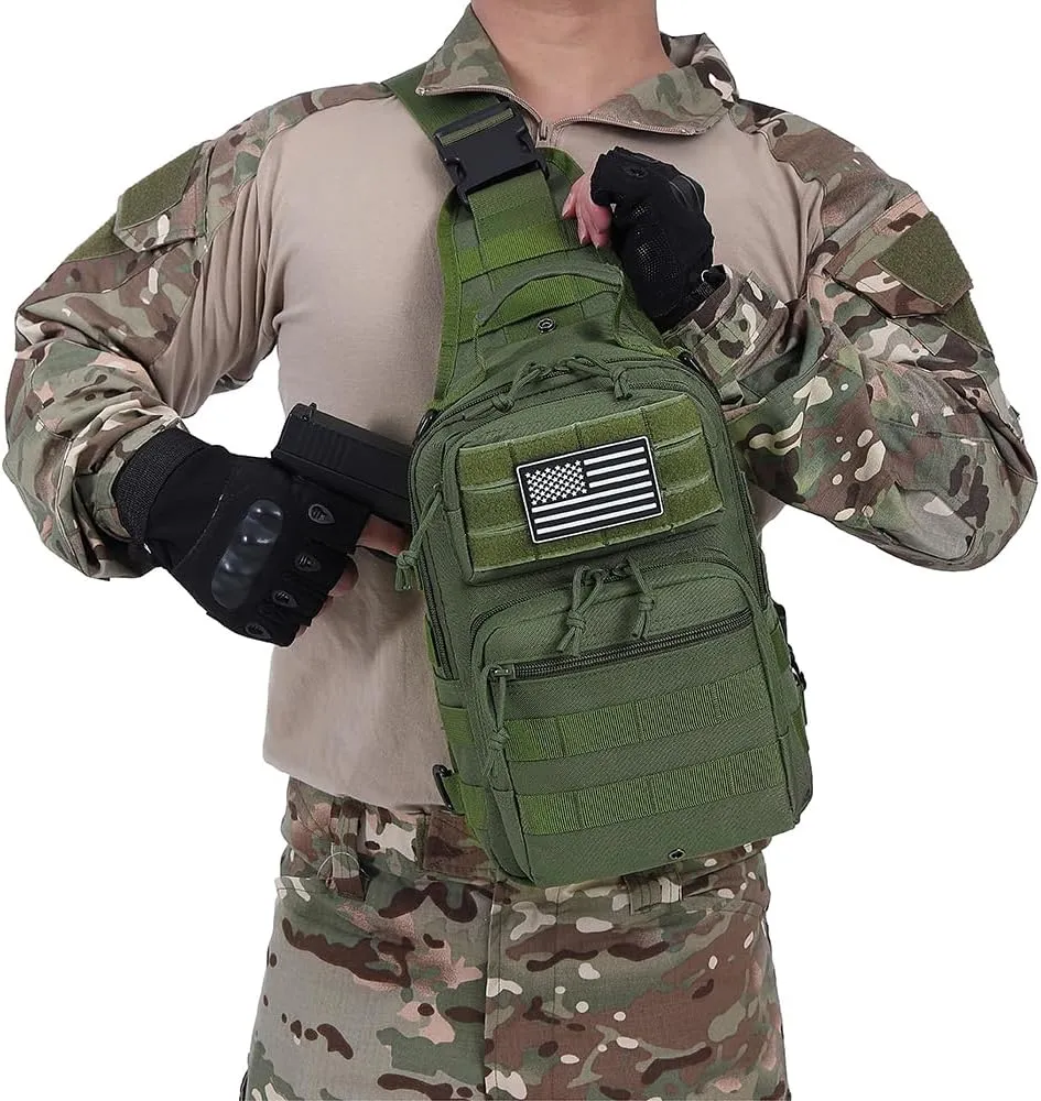 Small Tactical Military Backpack Sling Crossbody Holster Bag For Men CCW Sling Bag 10L