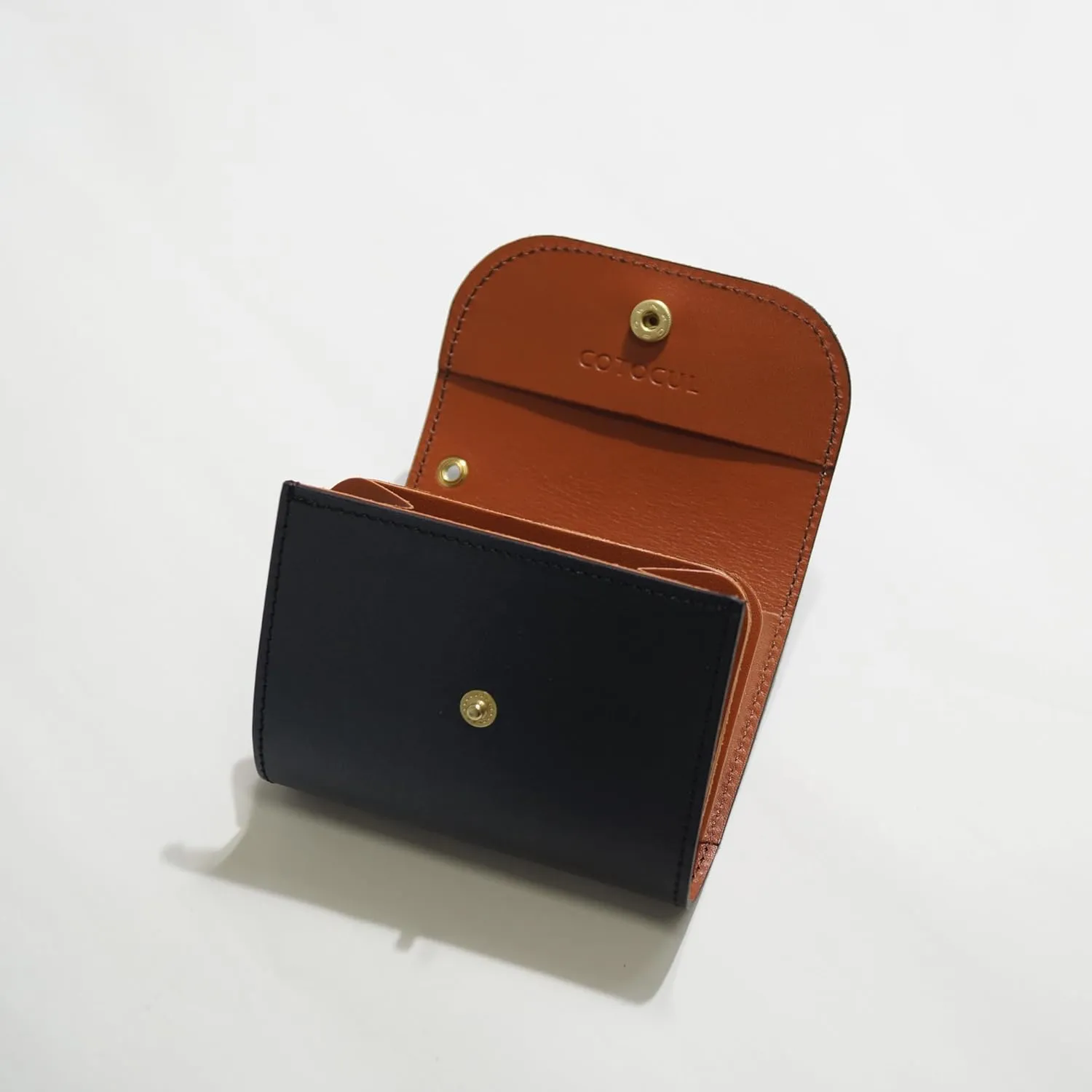 Small Wallet Japanese traditional genuine leather Gradient Dyeing - for Men & Women Minimalist Slim Card holder Coin purse Made In Kyoto,Japan (Orange)