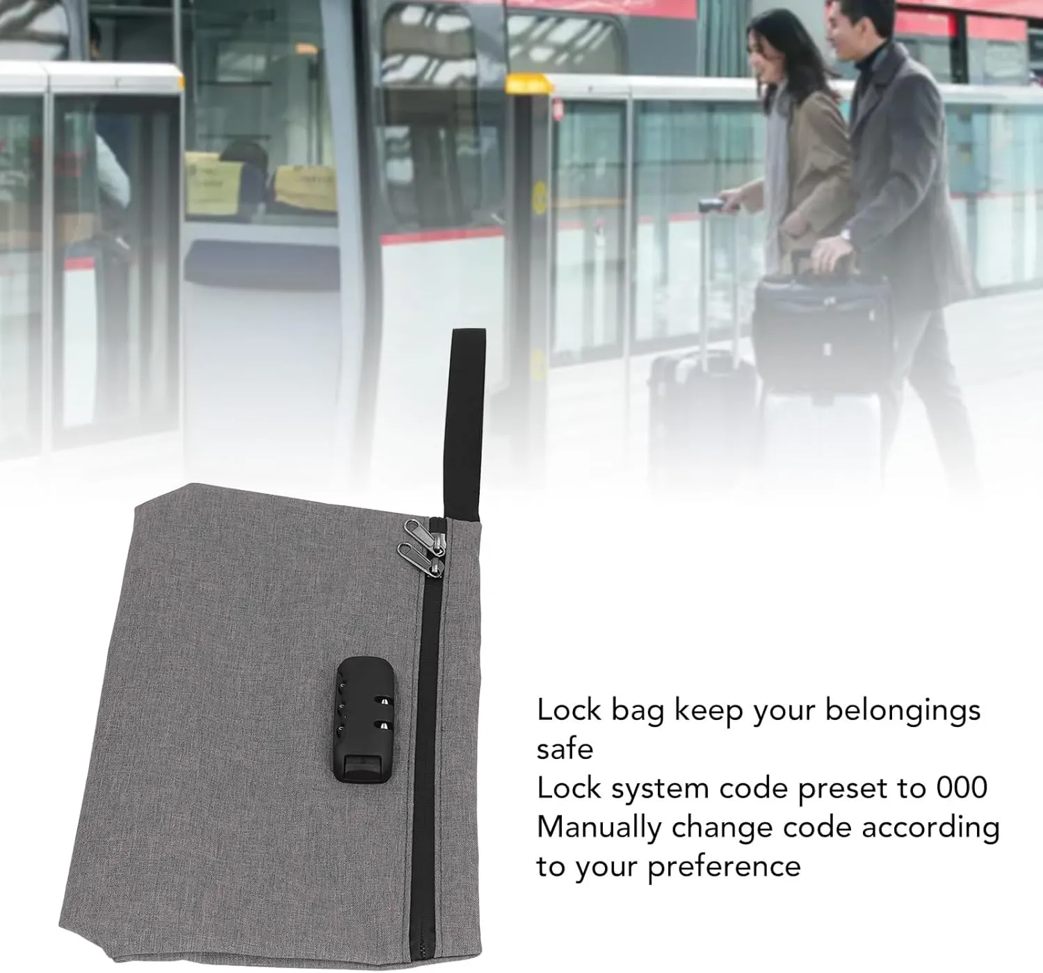 Smell Proof Bag, Lockable Activated Carbon Odor Storage Container Odor Stash Case Lockable Smell Proof Container for Travel (Gray)