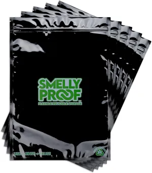 Smelly Proof Reusable Food Storage Container Bags, Reusable Freezer Bags US-Made BPA FREE, NO PEVA, 2 Gallon Bag, Easy Clean Dishwasher-Safe, NO SMELL Triple Zip BLACK 4 mils FLAT 12" x 16" - 5pk