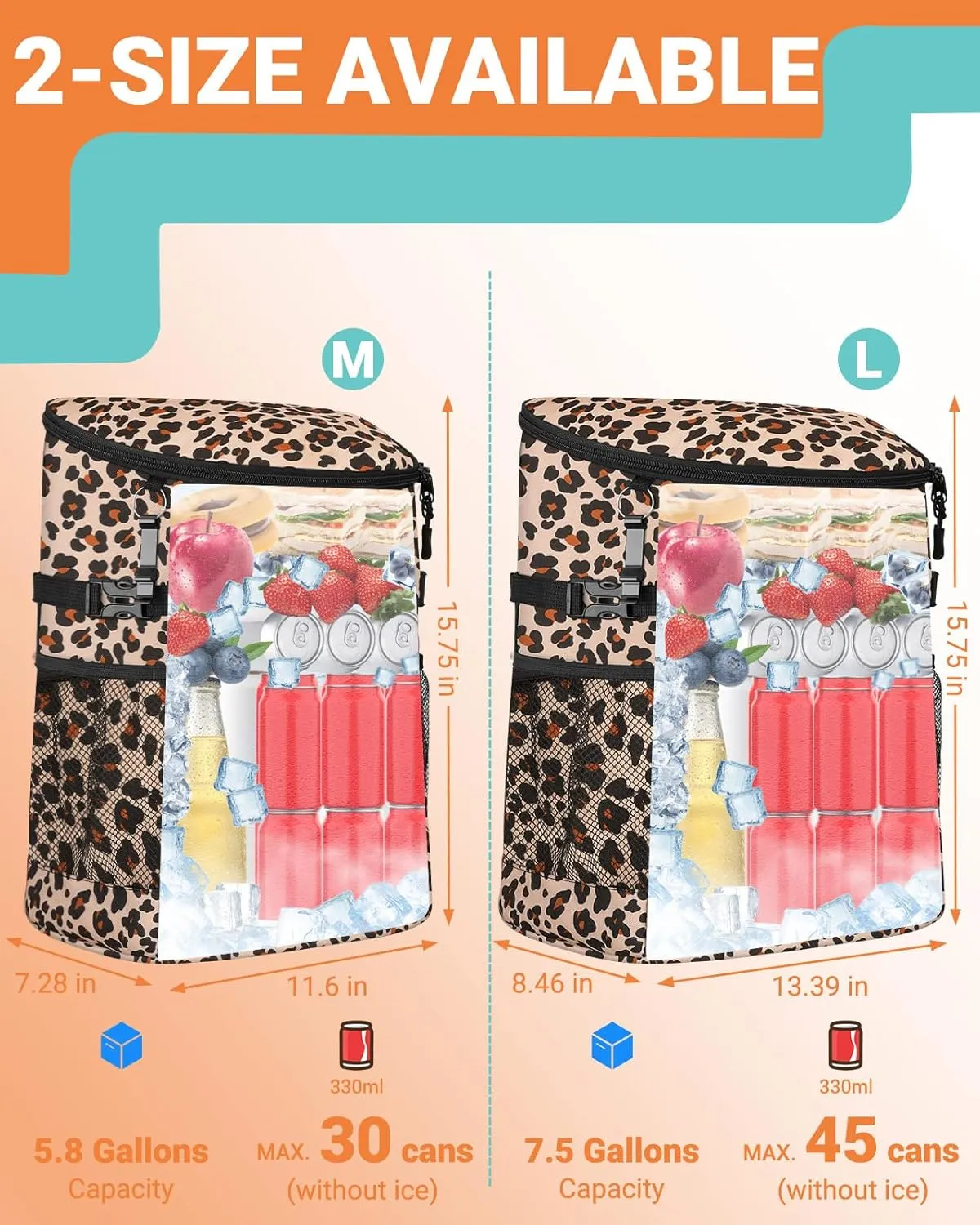 Soft Cooler Backpack 30 Cans/45 Cans, Backpack Coolers Insulated Leak Proof Thermal Lunch Backpack for Men Work Small Cooler Bag Beach Travel Picnic Drink Beverage Beer
