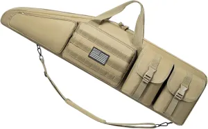 Soft Double Shotgun Rifle Case 38"/42"/46"/52" Long Rifle Bag for Hunting Shooting Range, Firearm Transportation, With Multiple Magazine Holder Pouches