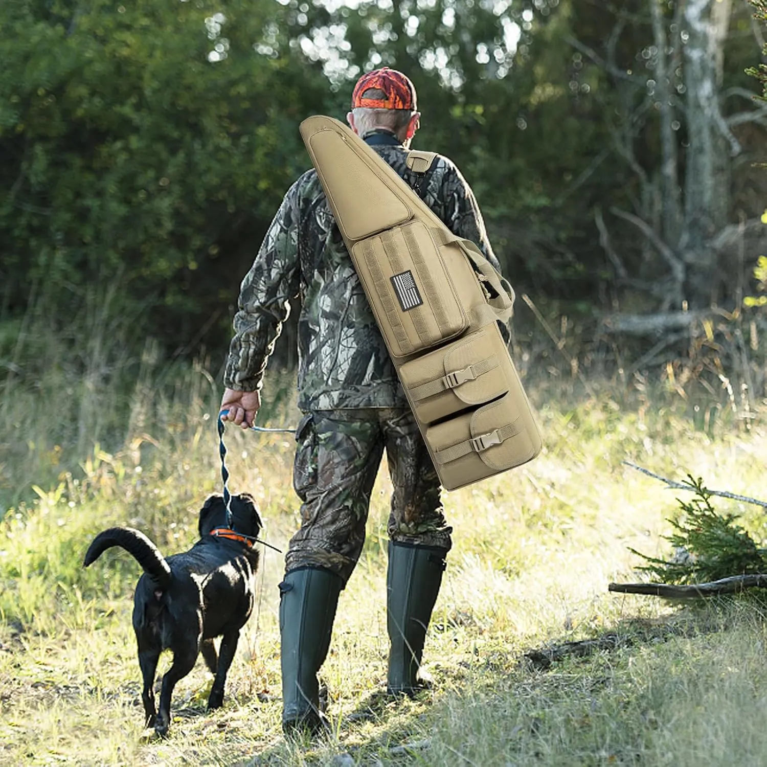 Soft Double Shotgun Rifle Case 38"/42"/46"/52" Long Rifle Bag for Hunting Shooting Range, Firearm Transportation, With Multiple Magazine Holder Pouches