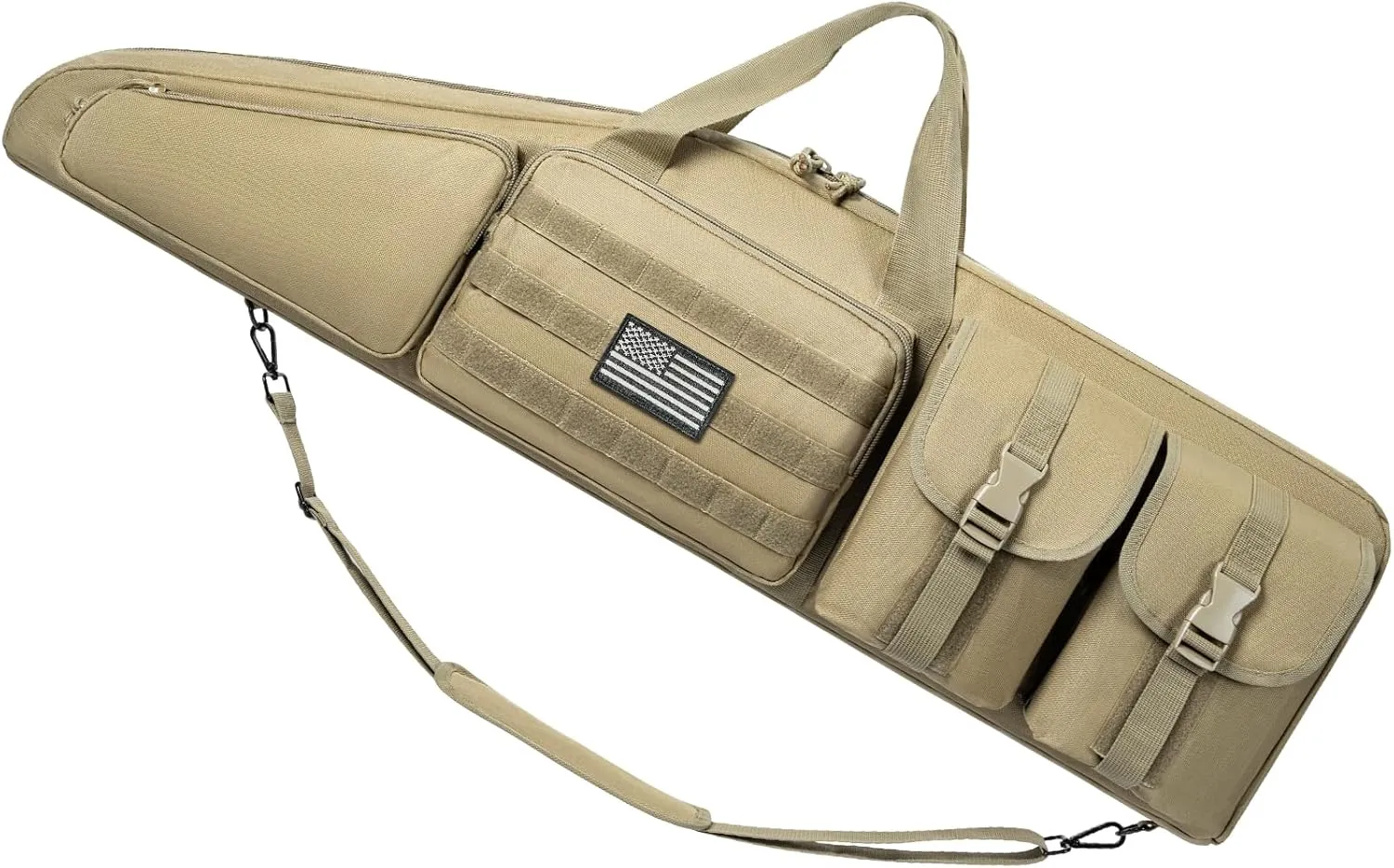 Soft Double Shotgun Rifle Case 38"/42"/46"/52" Long Rifle Bag for Hunting Shooting Range, Firearm Transportation, With Multiple Magazine Holder Pouches