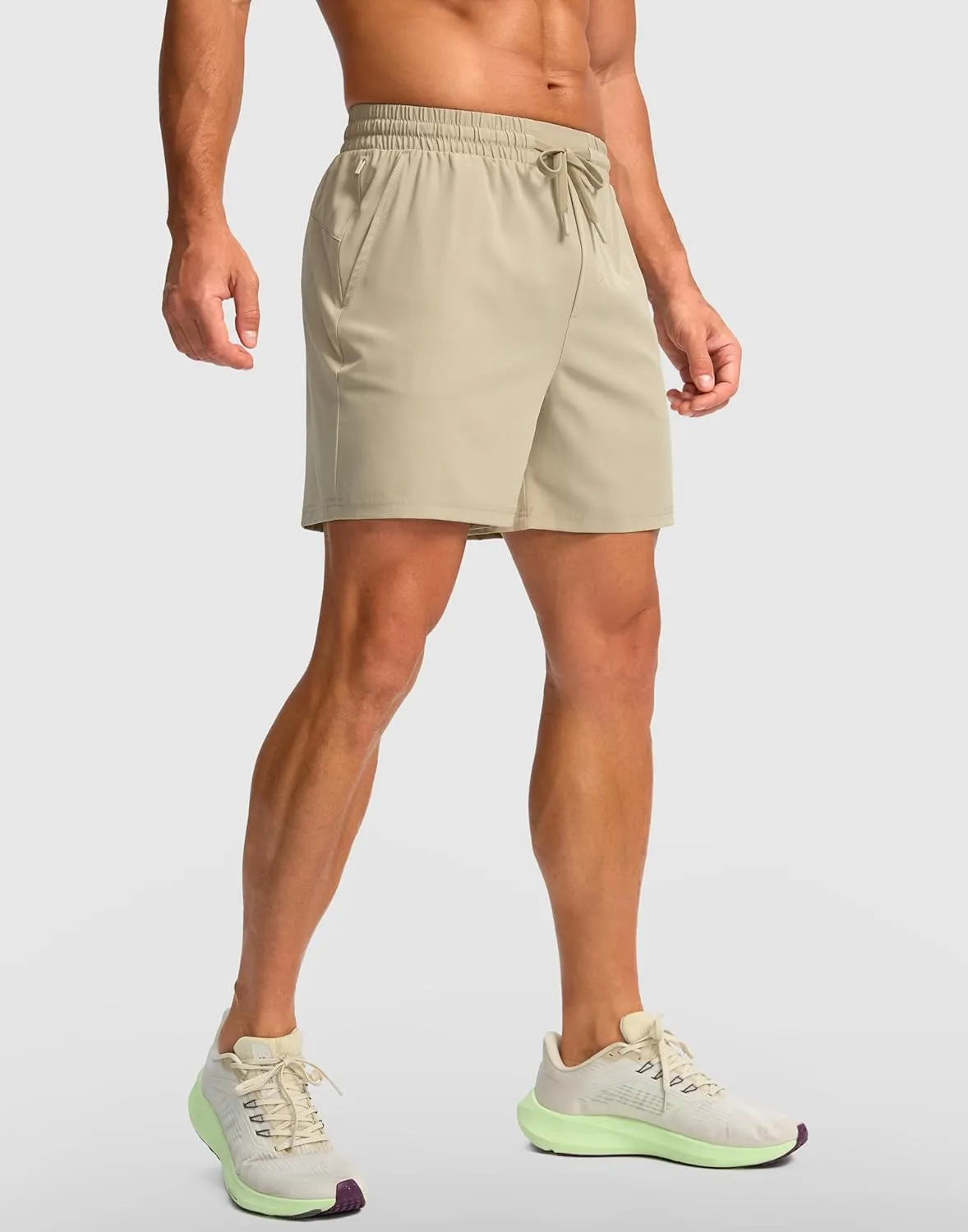 Soothfeel Men's Athletic Running Shorts with Zipper Pocket 5 Inch /7 Inch Quick Dry Tennis Gym Workout Shorts for Men