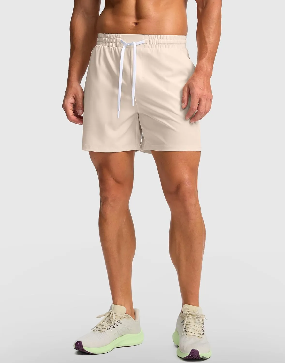 Soothfeel Men's Athletic Running Shorts with Zipper Pocket 5 Inch /7 Inch Quick Dry Tennis Gym Workout Shorts for Men
