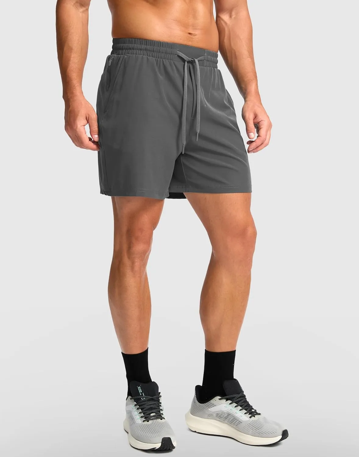 Soothfeel Men's Athletic Running Shorts with Zipper Pocket 5 Inch /7 Inch Quick Dry Tennis Gym Workout Shorts for Men
