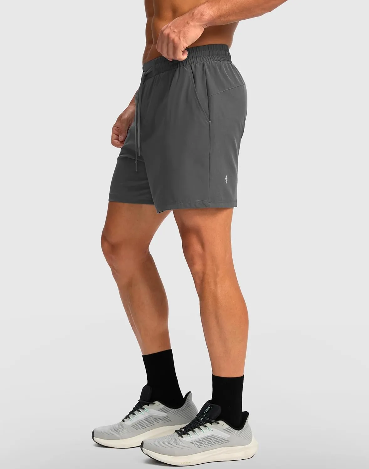 Soothfeel Men's Athletic Running Shorts with Zipper Pocket 5 Inch /7 Inch Quick Dry Tennis Gym Workout Shorts for Men