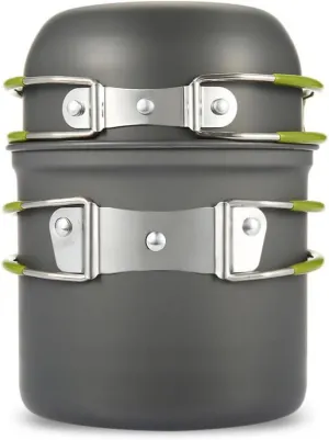 Sosoport Portable Pot Cookware Camping Utensils Set Silicone Cover Ideal for Hiking Picnic Camping and Backpacking