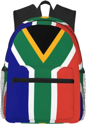 South African flag College Backpack For Women Men,Lightweight Travel Bag Backpack With Pockets