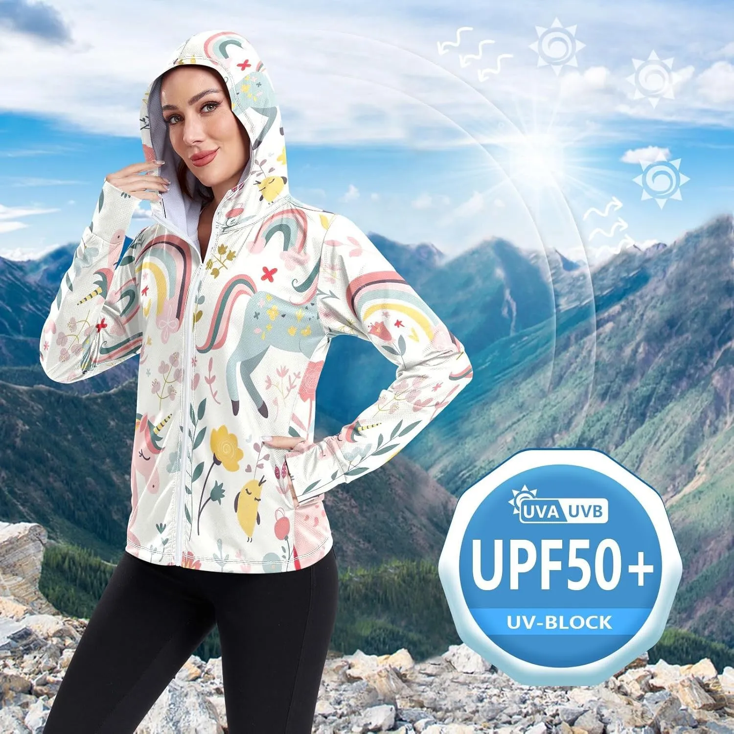 Spf Hoodie Upf 50 , Long Sleeve Top, Long Sleeve Zip up Hoodie, Hiking Shirt Women