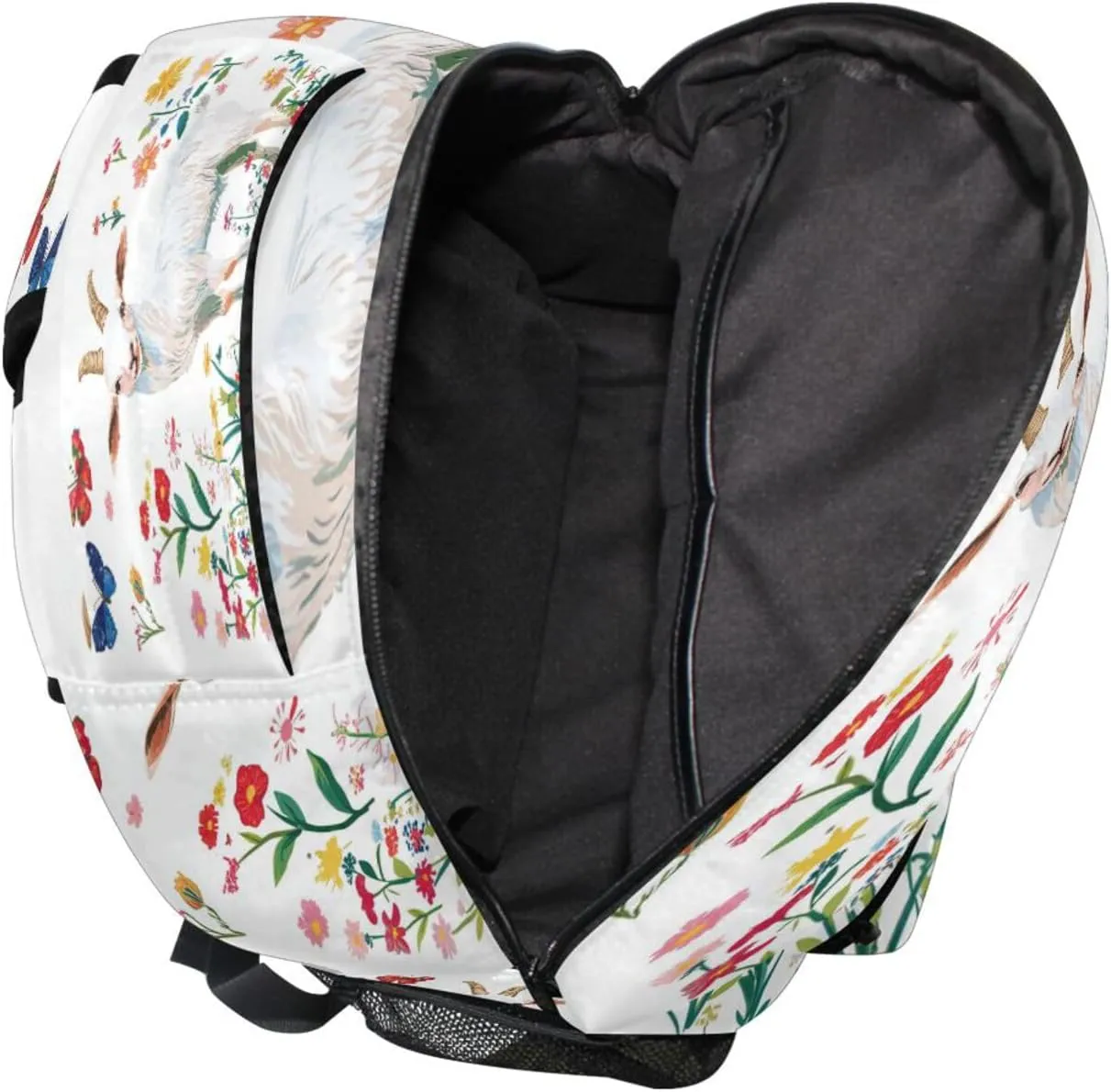 Sport Backpack for Unisex Adult Waterproof School Bag with Chest Strap for Business Work College Travel Trip Cartoon Goat White