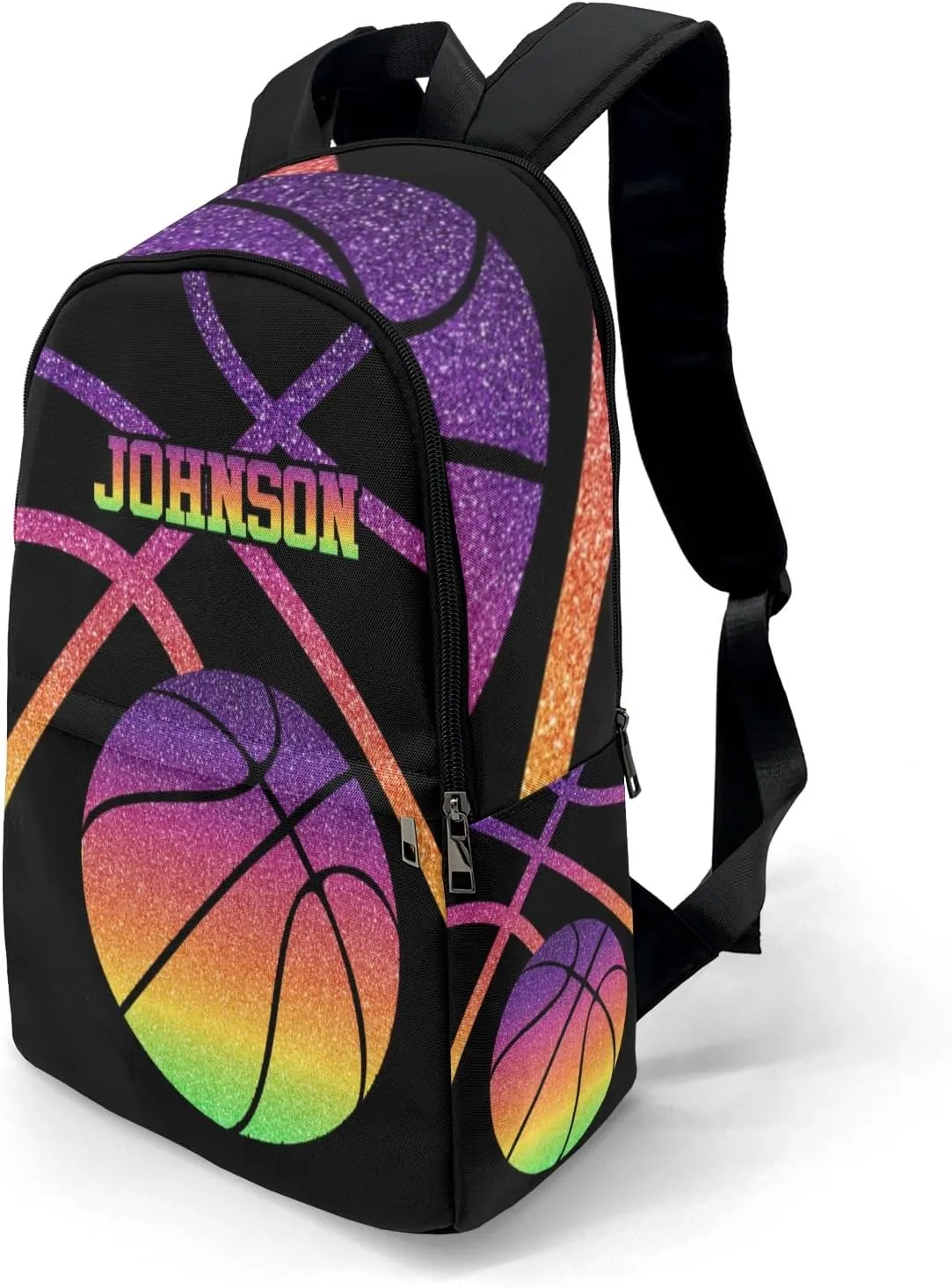 Sport Basketball Ombre Gradients Personalized Backpack for Teen Custom Travel Backpack for Boys Girs Bookbag Casual Bag Name Gift, Design 10, EU5566SS