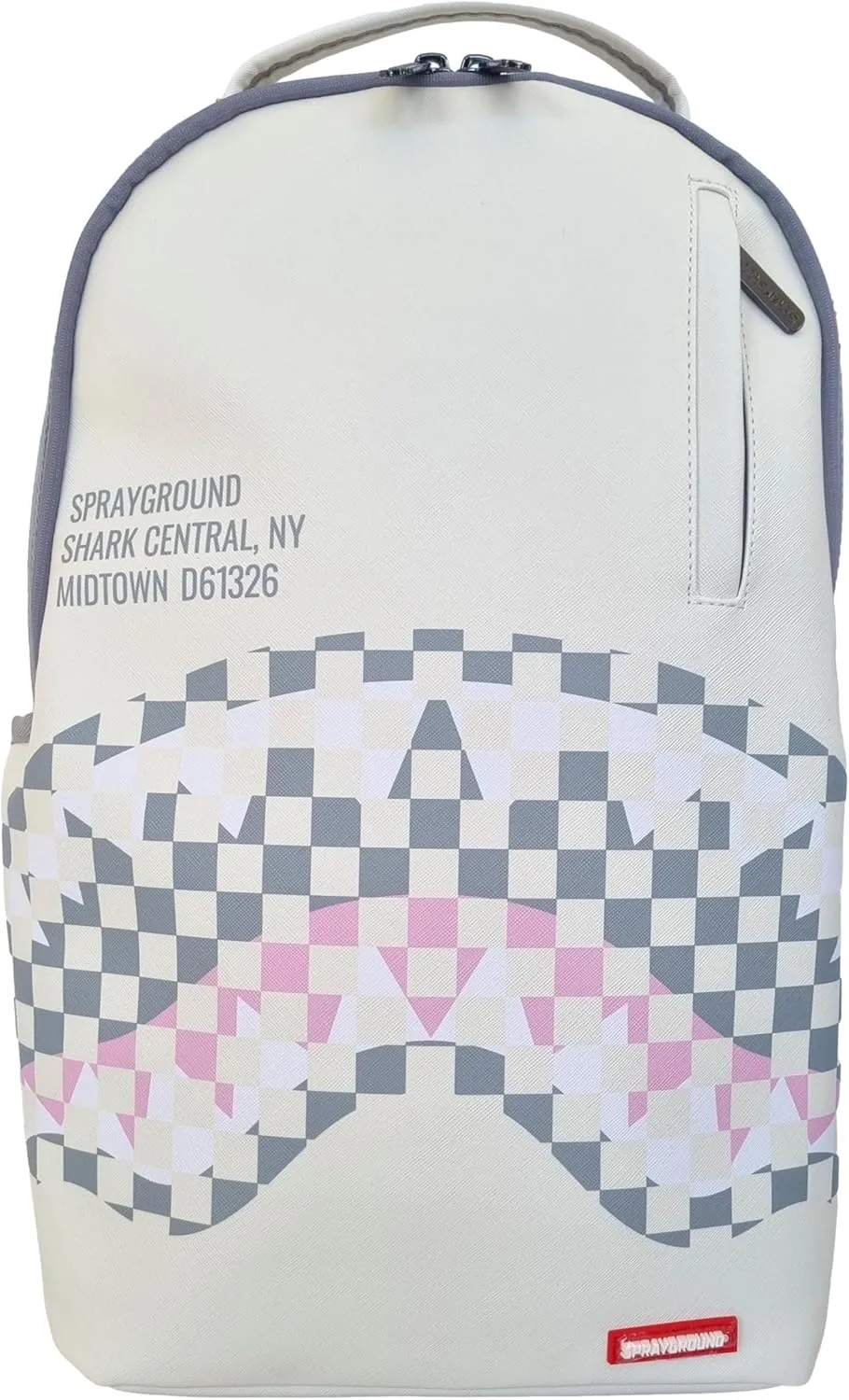 SPRAYGROUND Limited Edition 910B7420NSZ Cream Check Shark Central Savage Backpack, cream, M