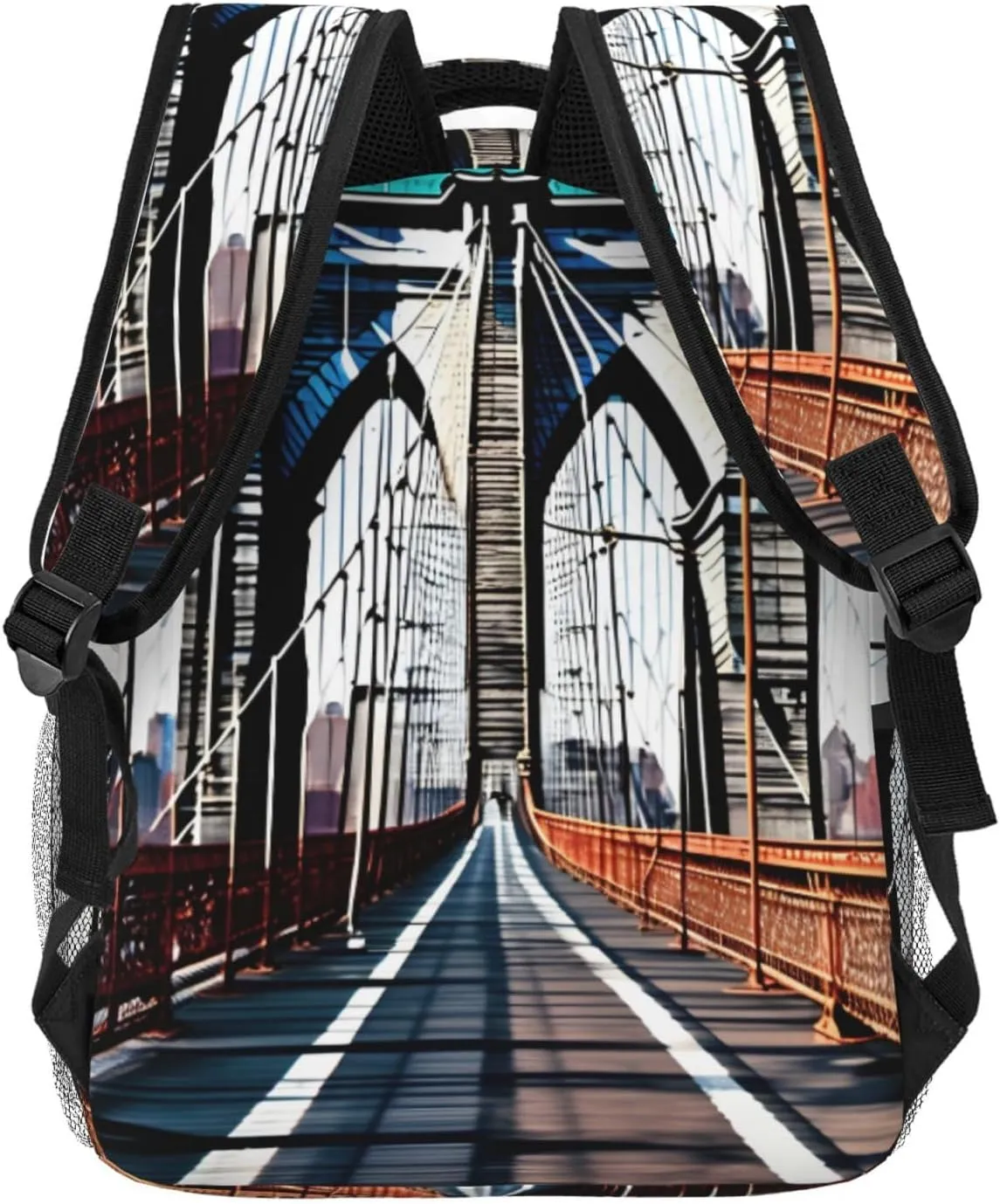 SSIMOO Brooklyn Bridge Leisure Lightweight Double-Shoulder Backpack,Simple Canvas, And Spacious Design