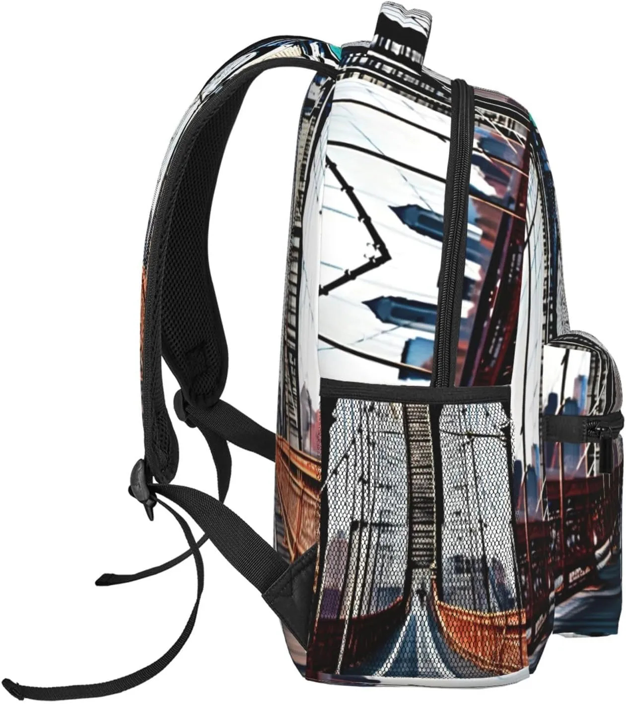 SSIMOO Brooklyn Bridge Leisure Lightweight Double-Shoulder Backpack,Simple Canvas, And Spacious Design