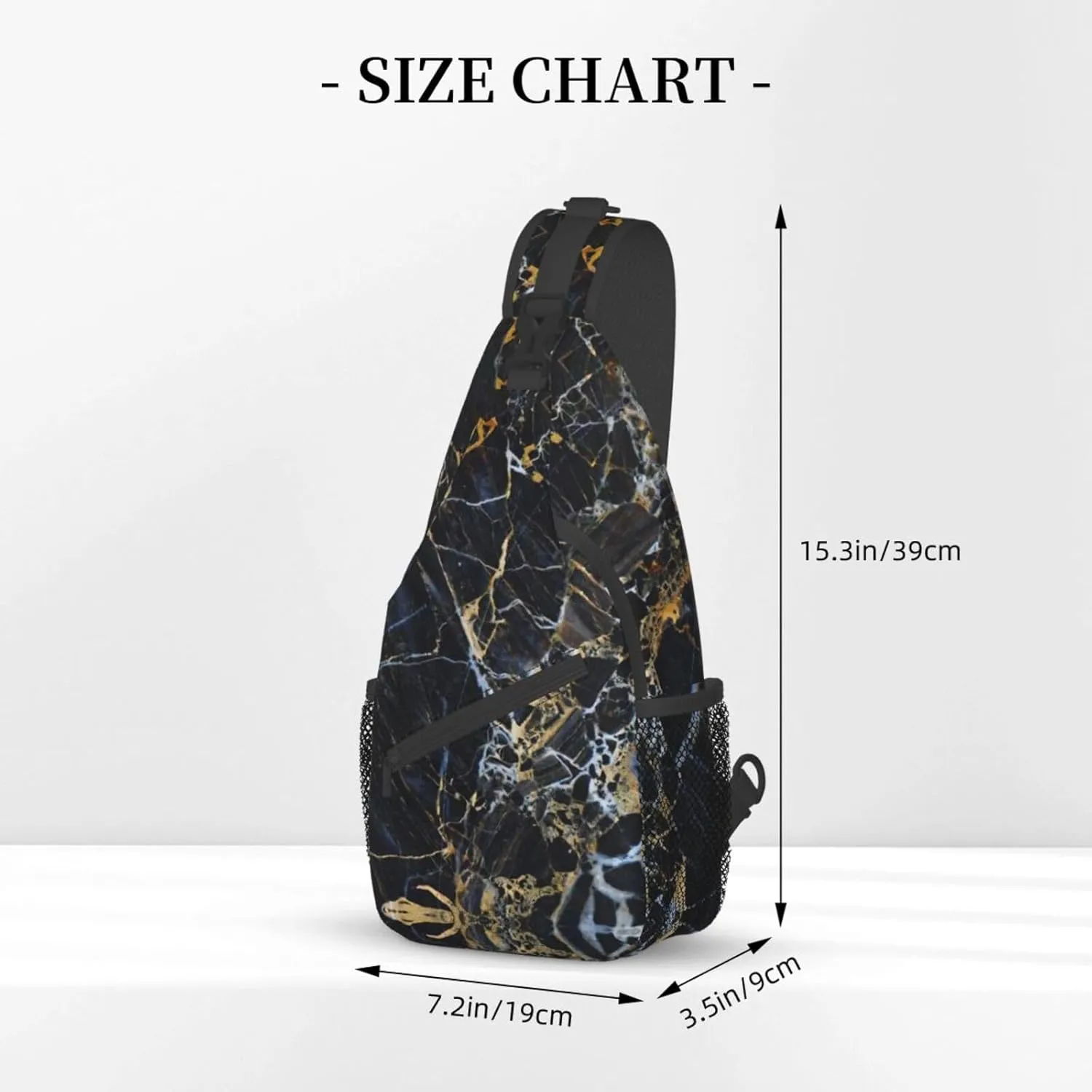 SSIMOO Colored Marble Versatile Travel Hiking Backpack-Perfect For Outdoor Cycling,Chest Shoulder Bag