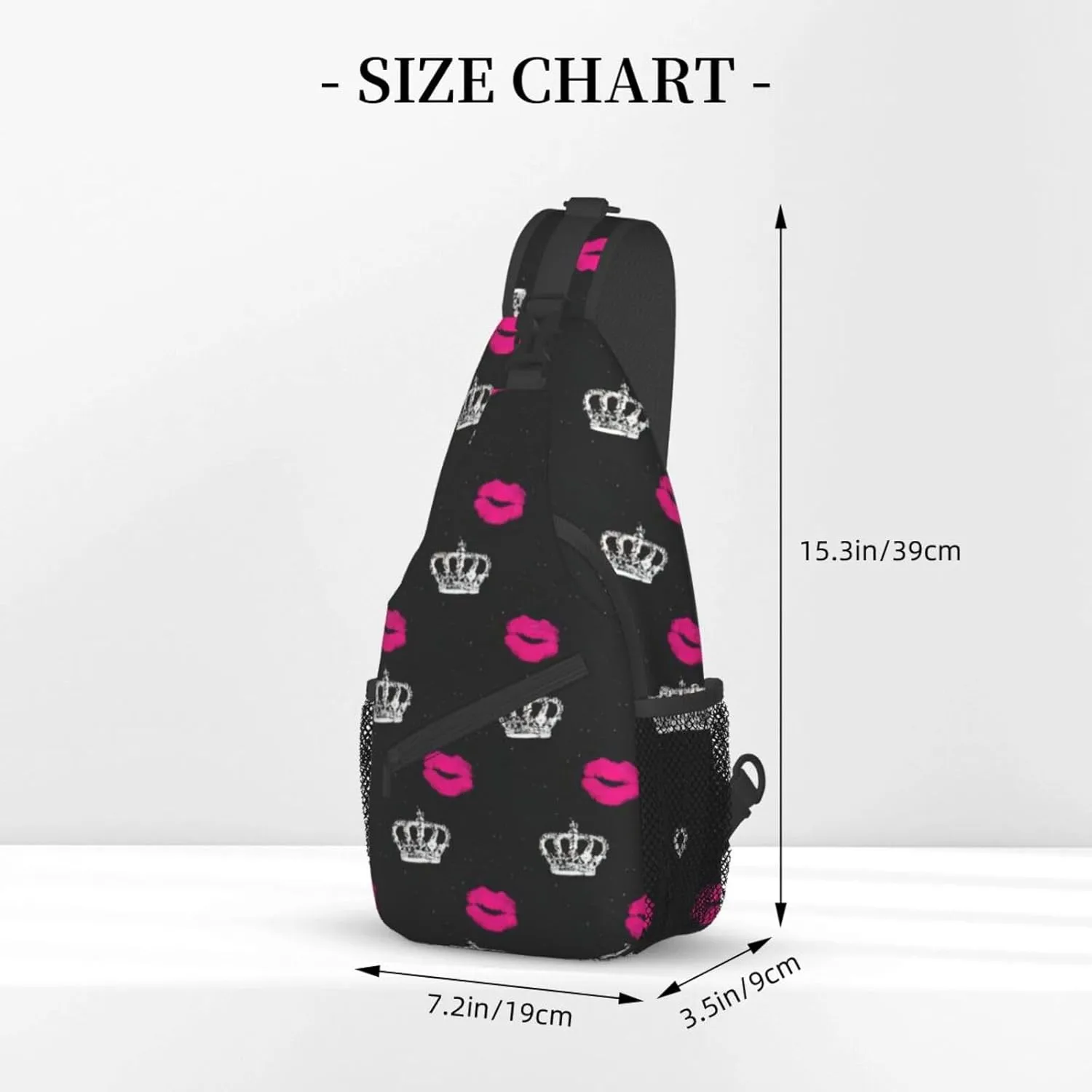 SSIMOO Crown And Lips Versatile Travel Hiking Backpack-Perfect For Outdoor Cycling,Chest Shoulder Bag