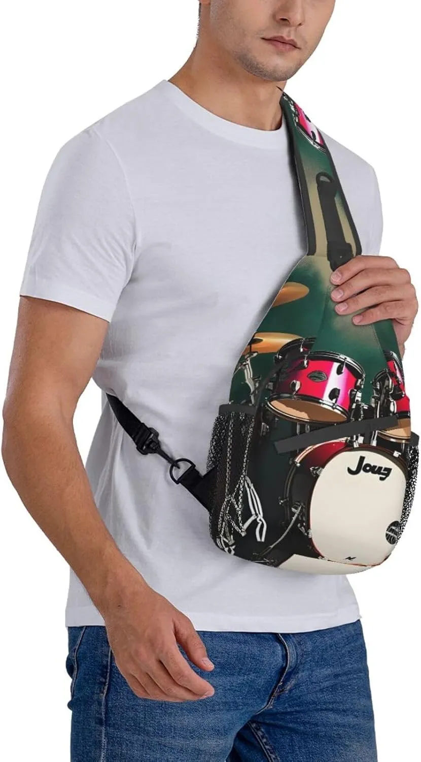 SSIMOO Jazz Drum Versatile Travel Hiking Backpack-Perfect For Outdoor Cycling,Chest Shoulder Bag