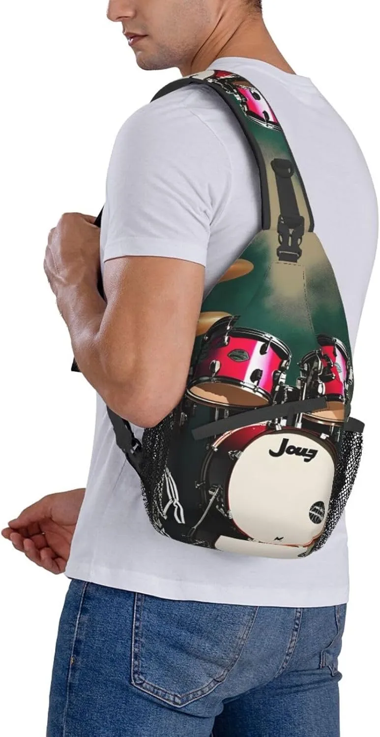 SSIMOO Jazz Drum Versatile Travel Hiking Backpack-Perfect For Outdoor Cycling,Chest Shoulder Bag