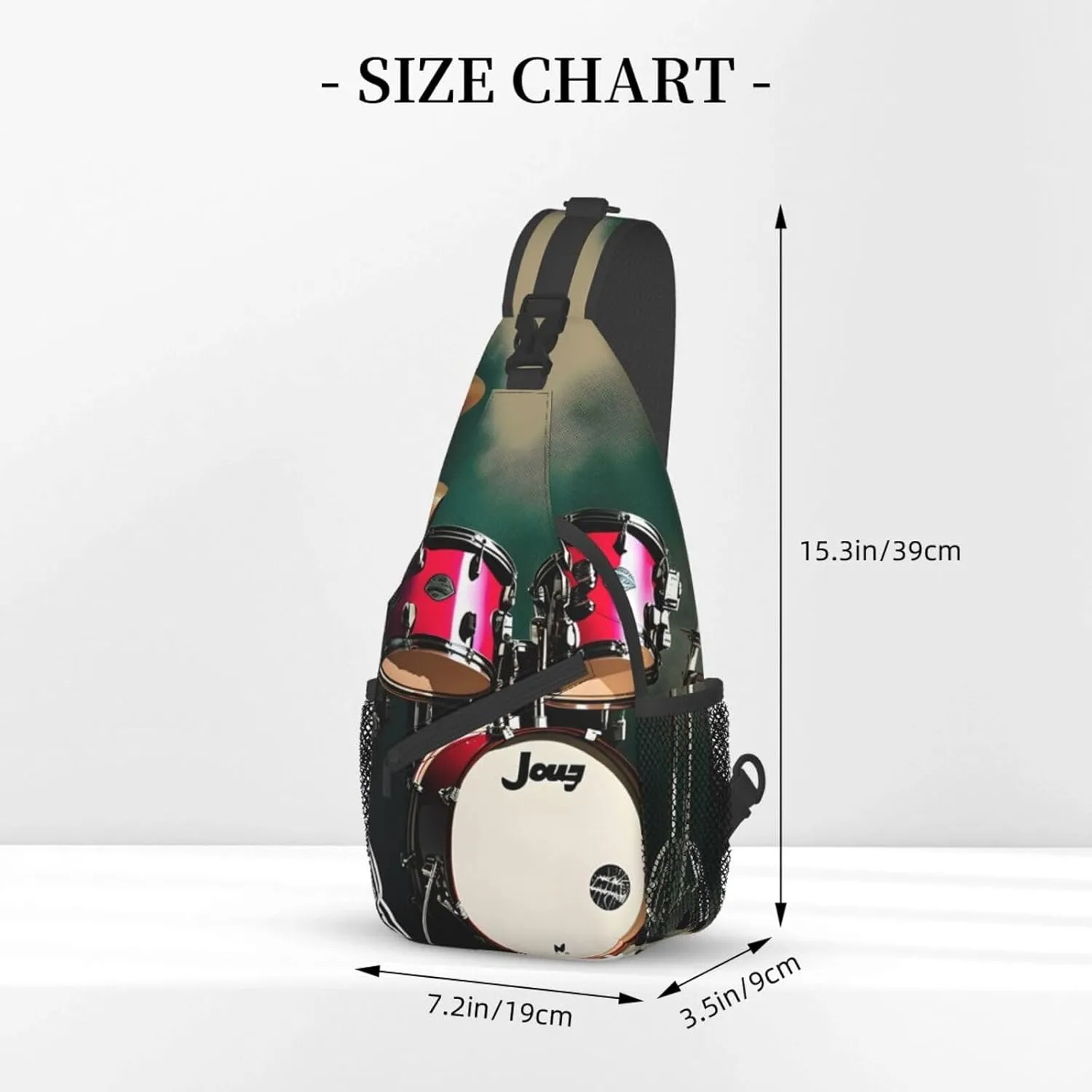 SSIMOO Jazz Drum Versatile Travel Hiking Backpack-Perfect For Outdoor Cycling,Chest Shoulder Bag